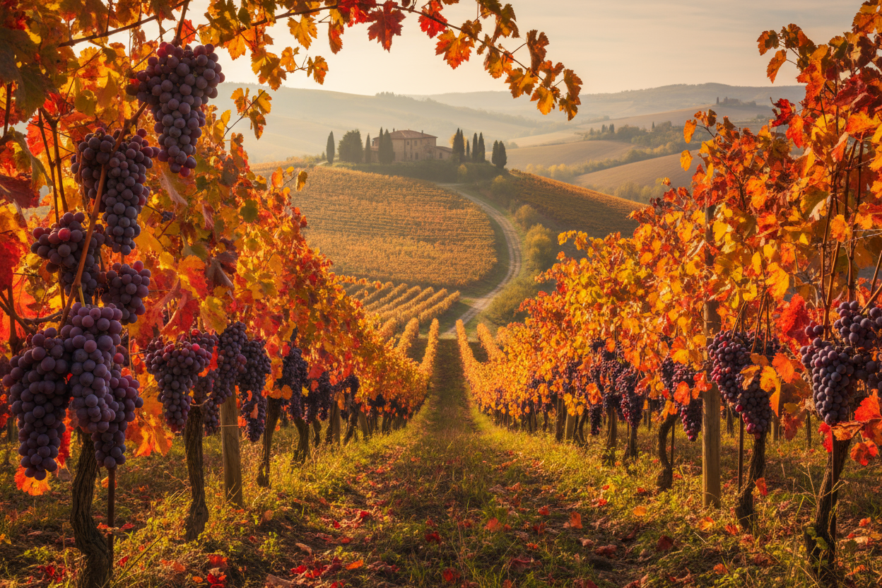 Autunno vigneti uva rossa